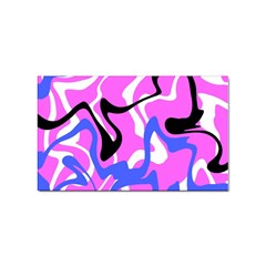 Swirl Pink White Blue Black Sticker Rectangular (100 Pack) by Cemarart