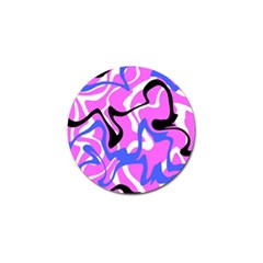 Swirl Pink White Blue Black Golf Ball Marker (4 Pack) by Cemarart