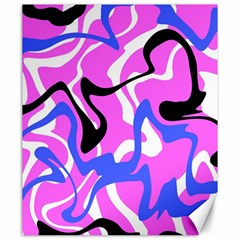 Swirl Pink White Blue Black Canvas 20  X 24  by Cemarart