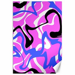 Swirl Pink White Blue Black Canvas 20  X 30  by Cemarart