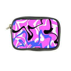 Swirl Pink White Blue Black Coin Purse by Cemarart