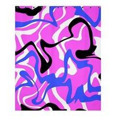 Swirl Pink White Blue Black Shower Curtain 60  X 72  (medium)  by Cemarart