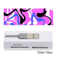 Swirl Pink White Blue Black Memory Card Reader (stick) by Cemarart