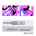 Swirl Pink White Blue Black Memory Card Reader (Stick) Front