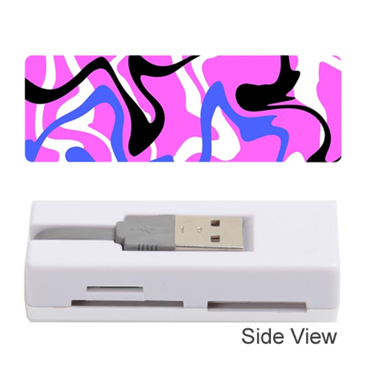 Swirl Pink White Blue Black Memory Card Reader (Stick)