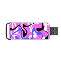 Swirl Pink White Blue Black Portable Usb Flash (two Sides) by Cemarart