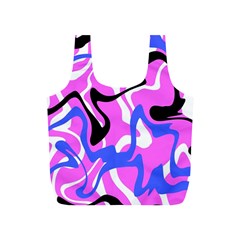 Swirl Pink White Blue Black Full Print Recycle Bag (s) by Cemarart