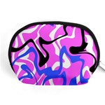 Swirl Pink White Blue Black Accessory Pouch (Medium) Front