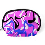 Swirl Pink White Blue Black Accessory Pouch (Medium) Back