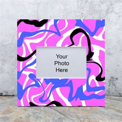 Swirl Pink White Blue Black White Box Photo Frame 4  X 6  by Cemarart