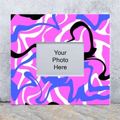 Swirl Pink White Blue Black White Wall Photo Frame 5  X 7  by Cemarart