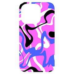 Swirl Pink White Blue Black Iphone 14 Pro Black Uv Print Case