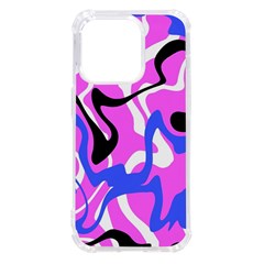 Swirl Pink White Blue Black Iphone 14 Pro Tpu Uv Print Case by Cemarart