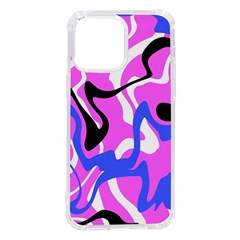 Swirl Pink White Blue Black Iphone 14 Pro Max Tpu Uv Print Case by Cemarart