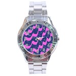 Texture Watercolour Liquify Stainless Steel Analogue Watch Front