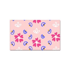 Flower Heart Print Pattern Pink Sticker (rectangular) by Cemarart