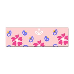 Flower Heart Print Pattern Pink Sticker (bumper) by Cemarart