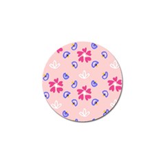 Flower Heart Print Pattern Pink Golf Ball Marker (10 Pack) by Cemarart