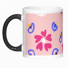 Flower Heart Print Pattern Pink Morph Mug by Cemarart