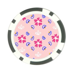 Flower Heart Print Pattern Pink Poker Chip Card Guard (10 Pack) by Cemarart