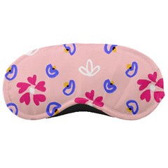 Flower Heart Print Pattern Pink Sleep Mask by Cemarart