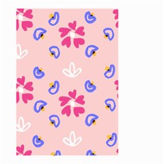 Flower Heart Print Pattern Pink Small Garden Flag (two Sides) by Cemarart