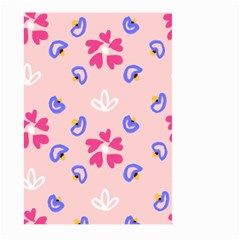 Flower Heart Print Pattern Pink Large Garden Flag (two Sides) by Cemarart