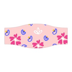 Flower Heart Print Pattern Pink Stretchable Headband by Cemarart