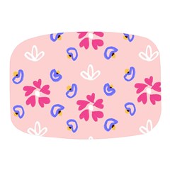 Flower Heart Print Pattern Pink Mini Square Pill Box by Cemarart