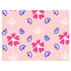 Flower Heart Print Pattern Pink Premium Plush Fleece Blanket (extra Small) by Cemarart