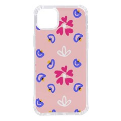 Flower Heart Print Pattern Pink Iphone 14 Plus Tpu Uv Print Case by Cemarart