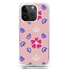 Flower Heart Print Pattern Pink Iphone 14 Pro Tpu Uv Print Case by Cemarart