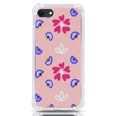 Flower Heart Print Pattern Pink Iphone Se by Cemarart