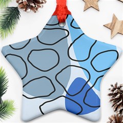 Boho Blue Deep Blue Artwork Ornament (Star)