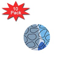 Boho Blue Deep Blue Artwork 1  Mini Buttons (10 pack) 