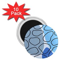 Boho Blue Deep Blue Artwork 1.75  Magnets (10 pack) 