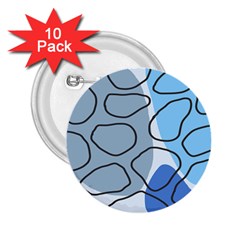 Boho Blue Deep Blue Artwork 2.25  Buttons (10 pack) 