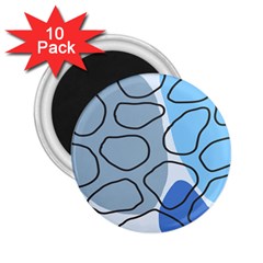 Boho Blue Deep Blue Artwork 2.25  Magnets (10 pack) 