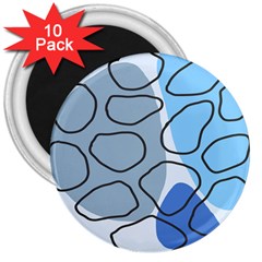 Boho Blue Deep Blue Artwork 3  Magnets (10 Pack)  by Cemarart