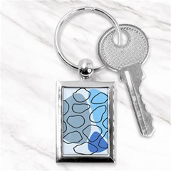 Boho Blue Deep Blue Artwork Key Chain (Rectangle)