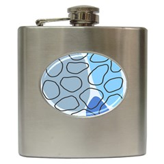 Boho Blue Deep Blue Artwork Hip Flask (6 oz)