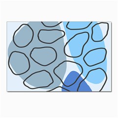 Boho Blue Deep Blue Artwork Postcard 4 x 6  (pkg Of 10) by Cemarart