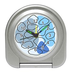 Boho Blue Deep Blue Artwork Travel Alarm Clock