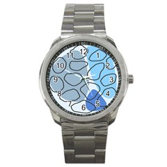 Boho Blue Deep Blue Artwork Sport Metal Watch