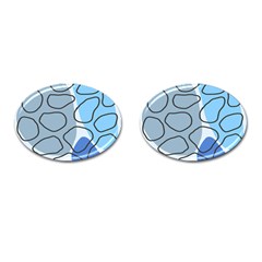 Boho Blue Deep Blue Artwork Cufflinks (oval) by Cemarart