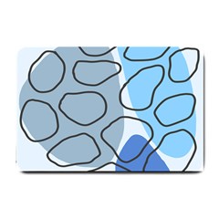 Boho Blue Deep Blue Artwork Small Doormat by Cemarart