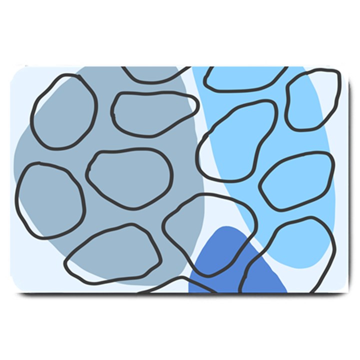 Boho Blue Deep Blue Artwork Large Doormat