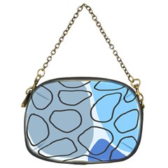 Boho Blue Deep Blue Artwork Chain Purse (Two Sides)