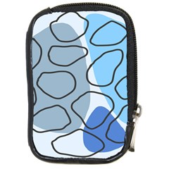 Boho Blue Deep Blue Artwork Compact Camera Leather Case