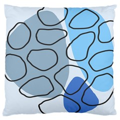 Boho Blue Deep Blue Artwork Large Cushion Case (Two Sides)